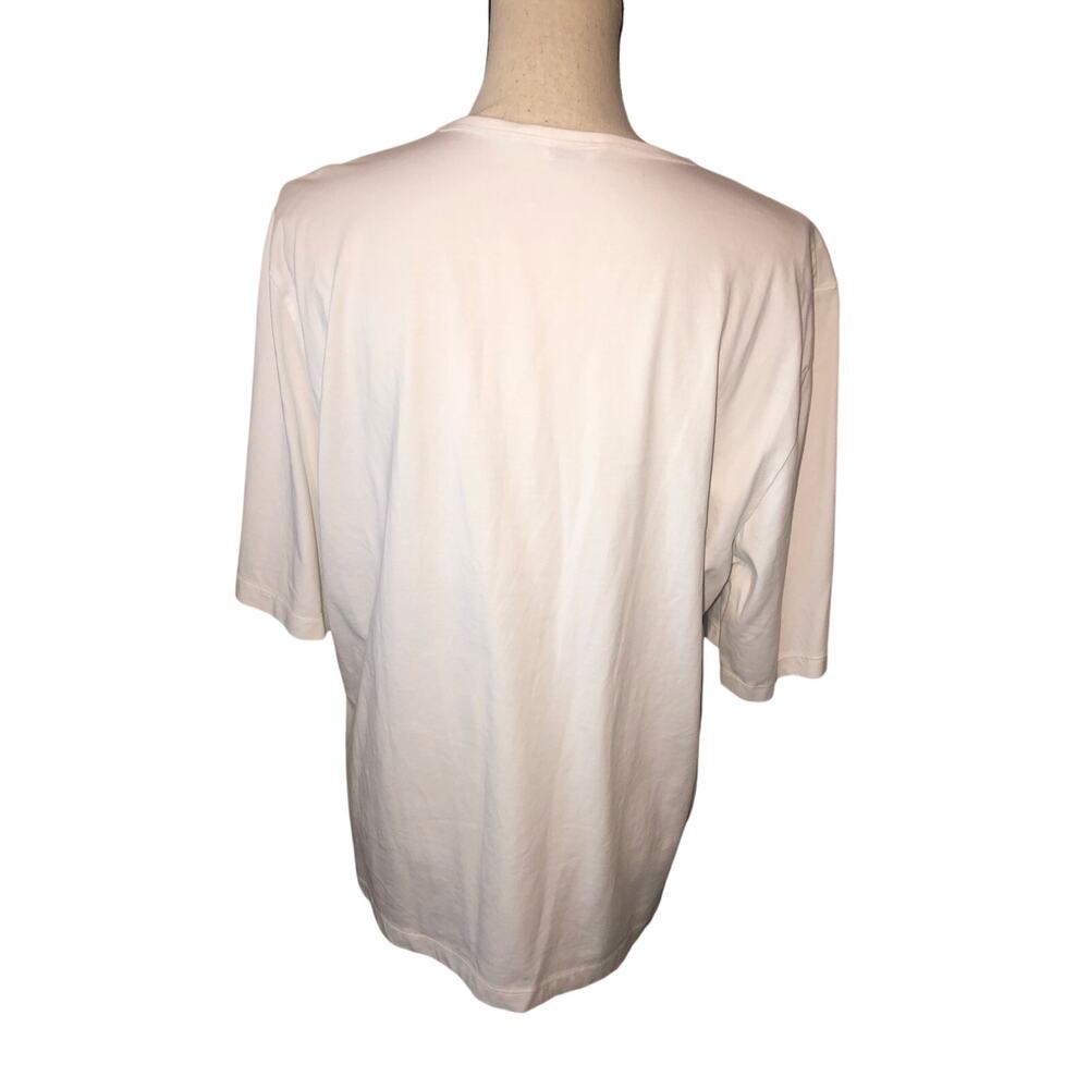 Uniqlo Airism White T-Shirt Size M Relaxed Oversized Short Sleeves Round Neck - Picture 3 of 5